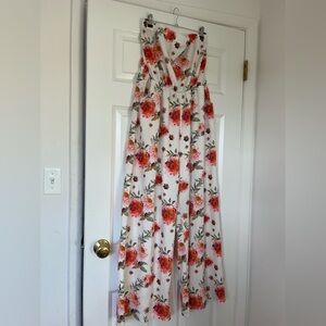 Floral Strapless Jumpsuit